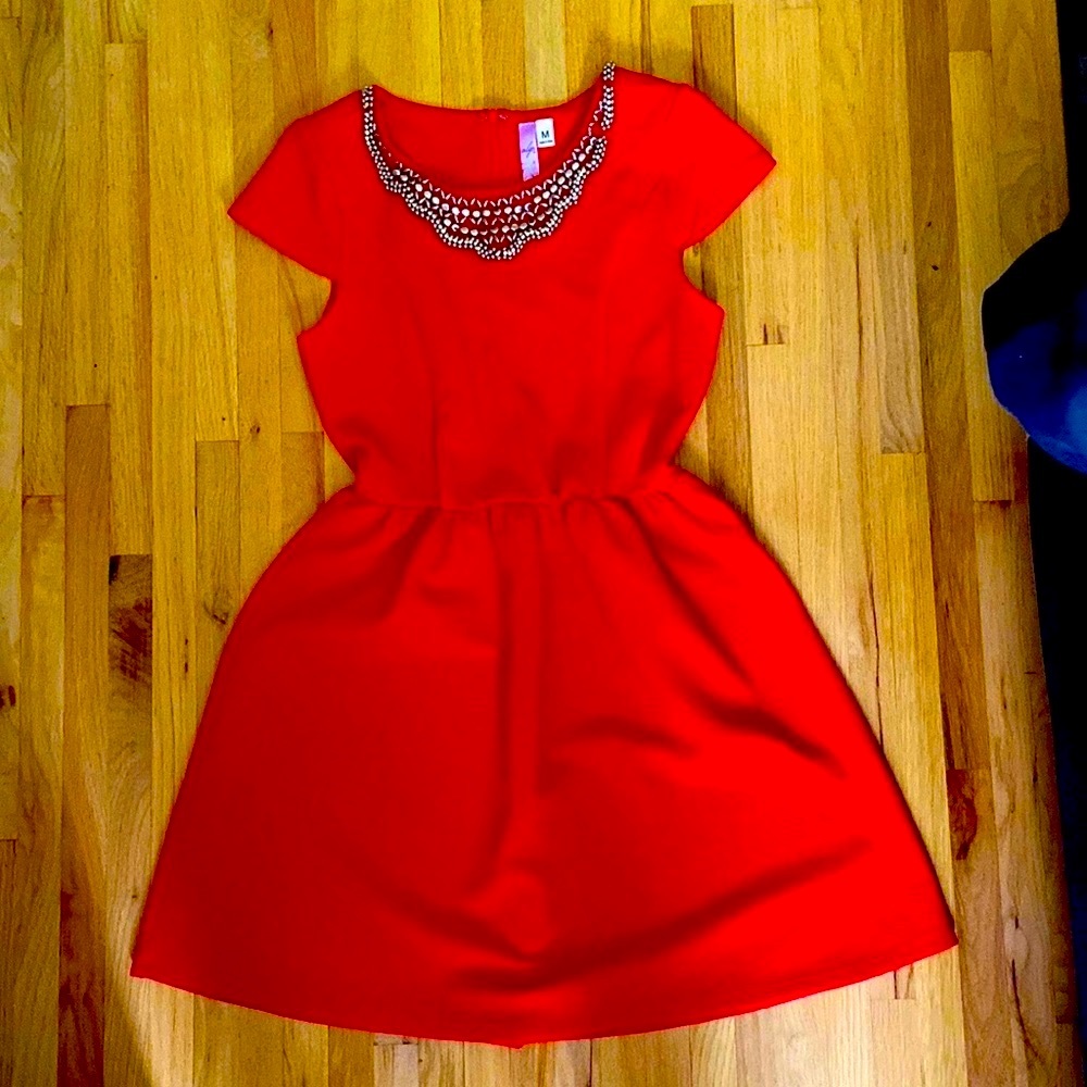 Francesca’s | Beaded Dress | Medium | Red Beaded Cocktail